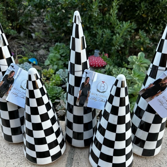 Becki Owens holiday collection black white checkered Christmas tree LARGE - Picture 5 of 12